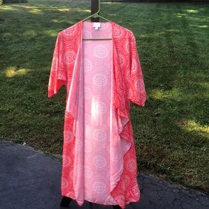 Small Lularoe Shirley Coral and White NWOT